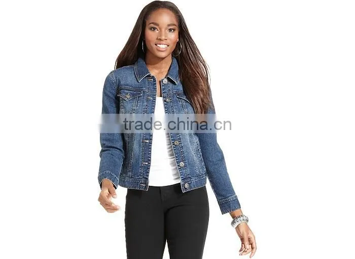 2017 New Design Sample wholesale China Guangzhou denim facotry winter jean women Long Sleeves Hooded Bomber jacket for ladies