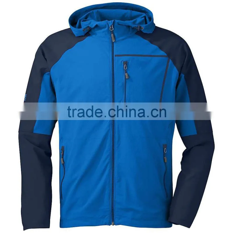 2016 Outdoor Blue Mens Hoody Functional Softshell Jacket