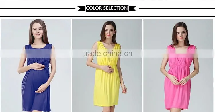 Comfortable Cotton Stretch Maternity Loose Dress Pregnant Clothes Low MOQ Breastfeeding