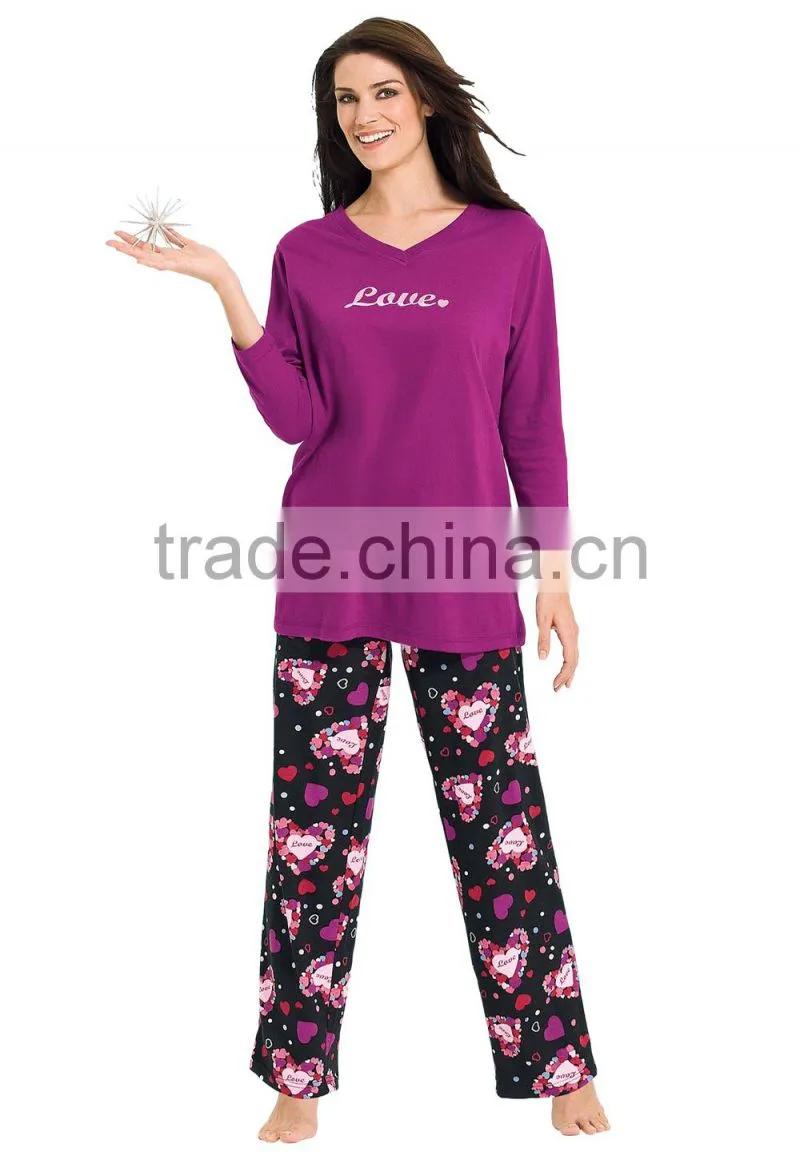 women blue printed cheap pajamas set