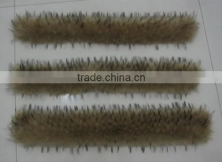 Man-made Fur Natural Large faux fox/raccoon Fur Collar / fur Trim for Winter Coat Collar
