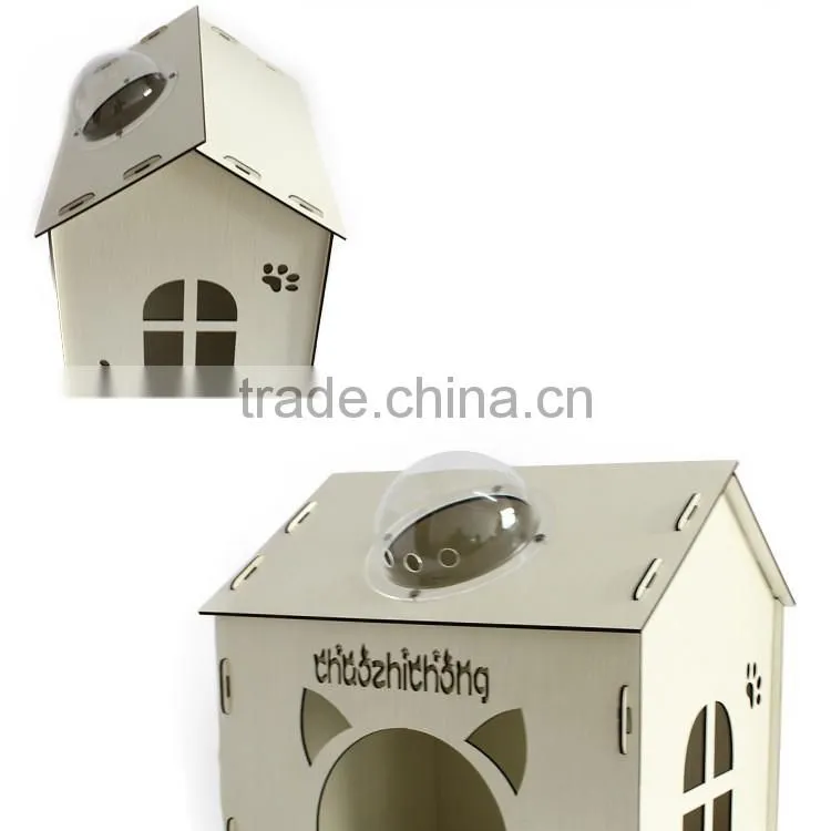 R1907H Natural Wooden Pet House Pet Play House Lovely Pet House