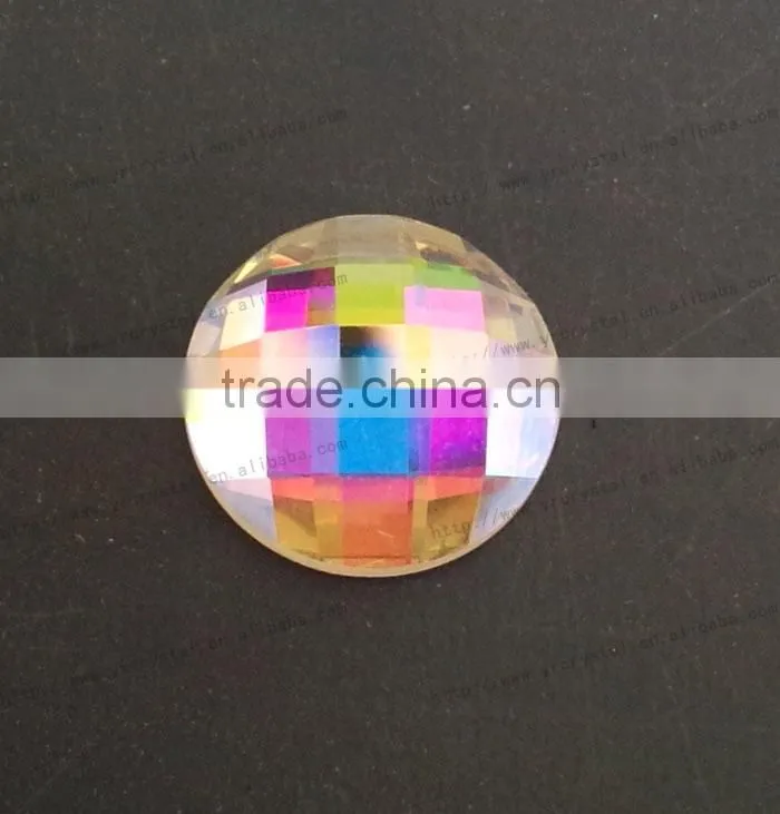 crystal AB round shiny glass flat back rhinestone crystal stone