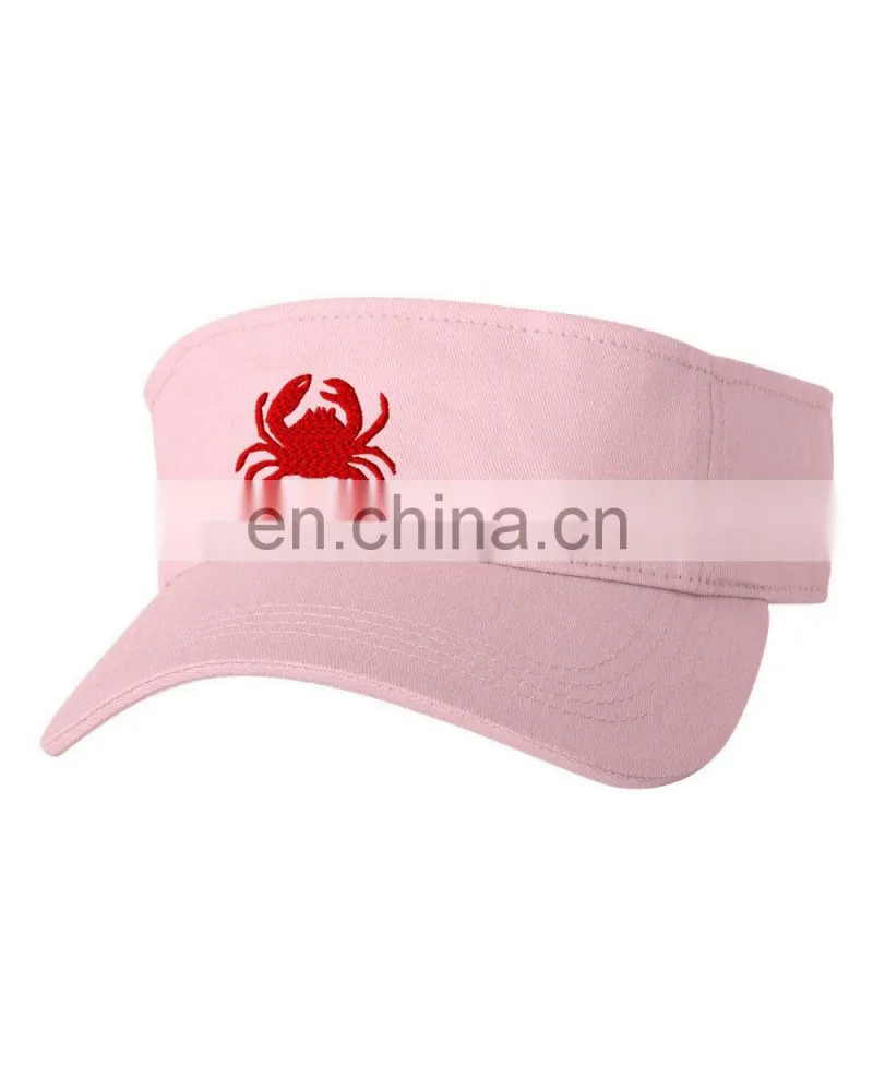 CRAB ANIMAL Emboridery Embroidered Sun Visor Hat