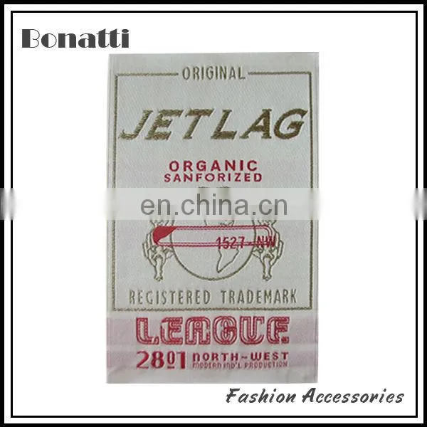 damask woven label for clothing