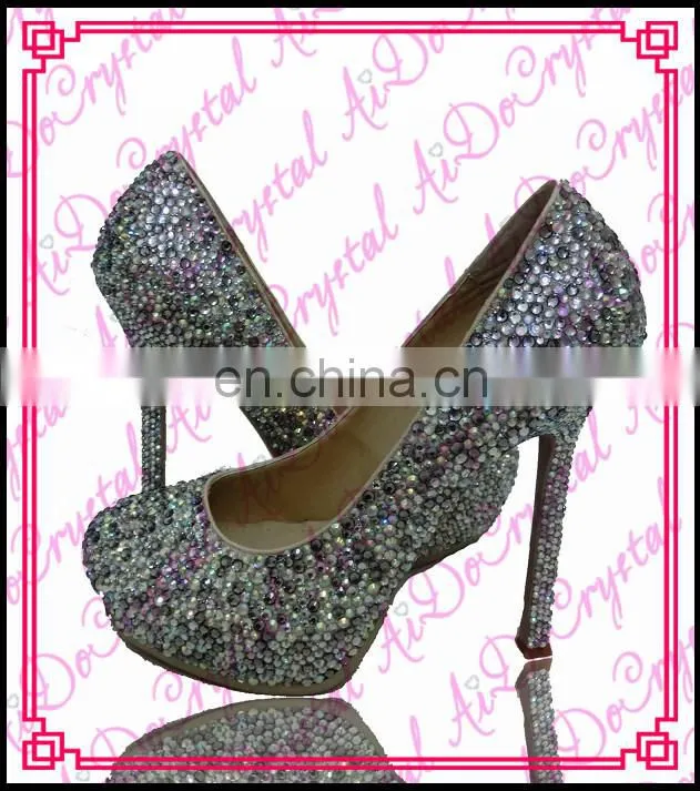 Aidocrystal white women pearl crystal Italian designer custom color evening party peep toe sandal shoes
