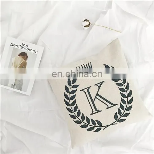 The letter Cotton Linen Plain Custom Printing Cushion covers