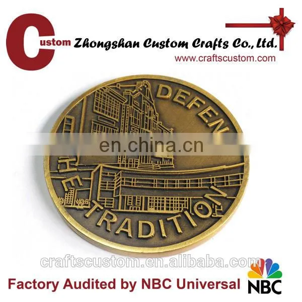 High quality school logo souvenir gift embossed coin