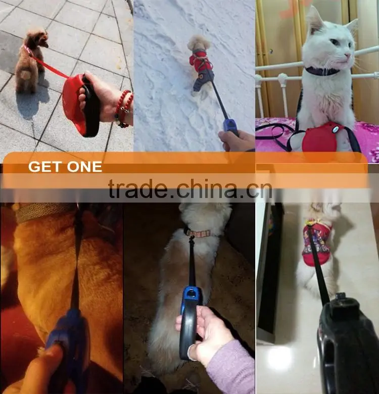 (1021) 2016 promotional nylon rope dog walking automatic retractable dog leash