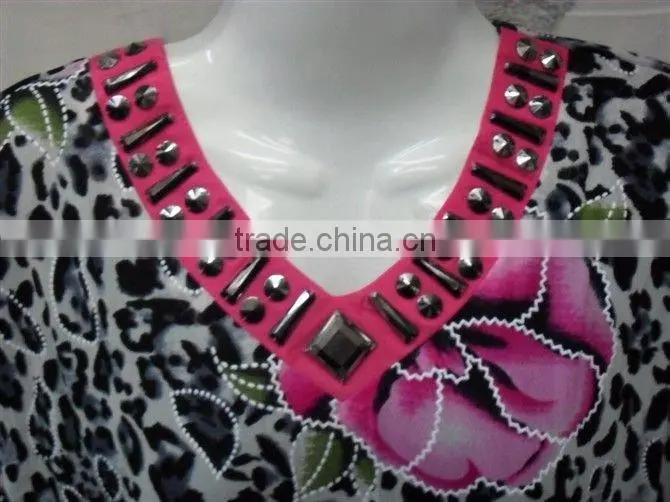 C174 Popular colorful beaded muslim abaya