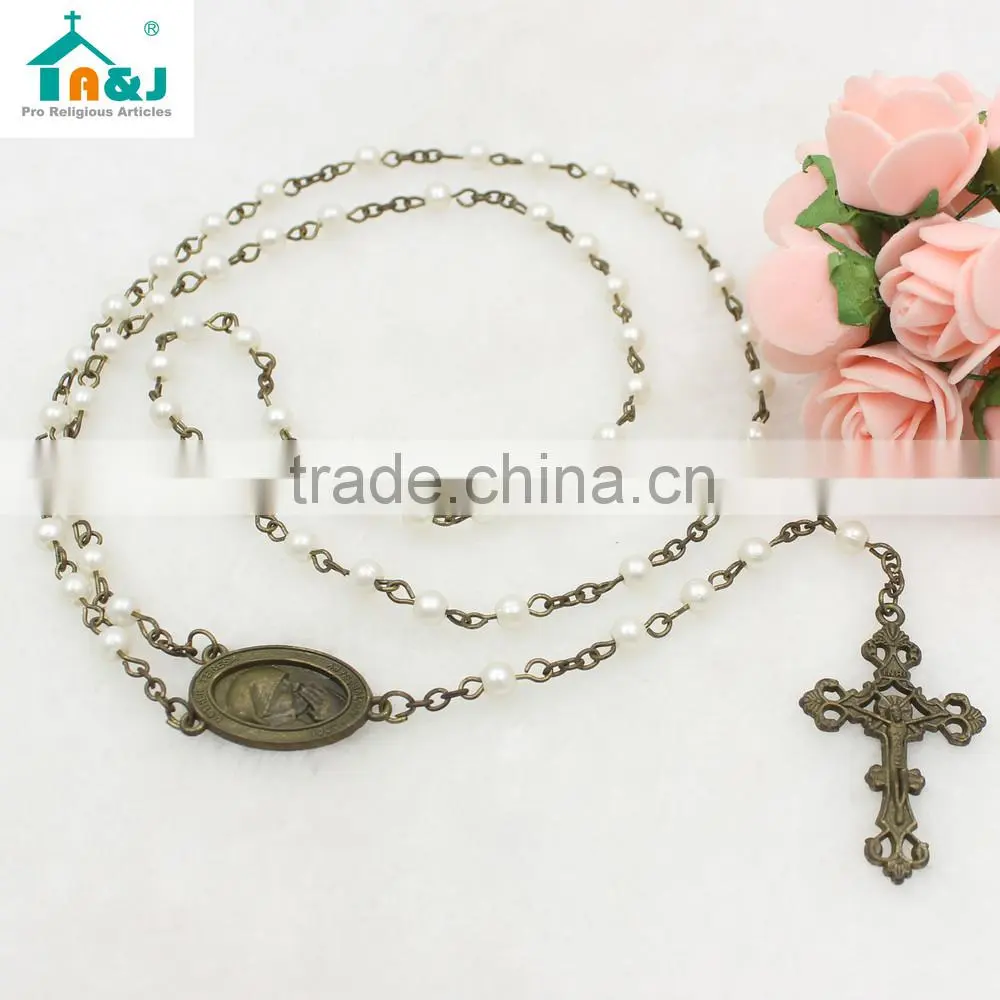 Passed CPSIA Test imitation pearl chain rosary Home decoration