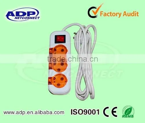 Popular European extension socket with power cable