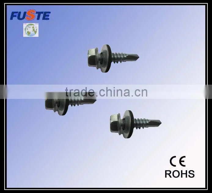 Custom made screw with rubber washer
