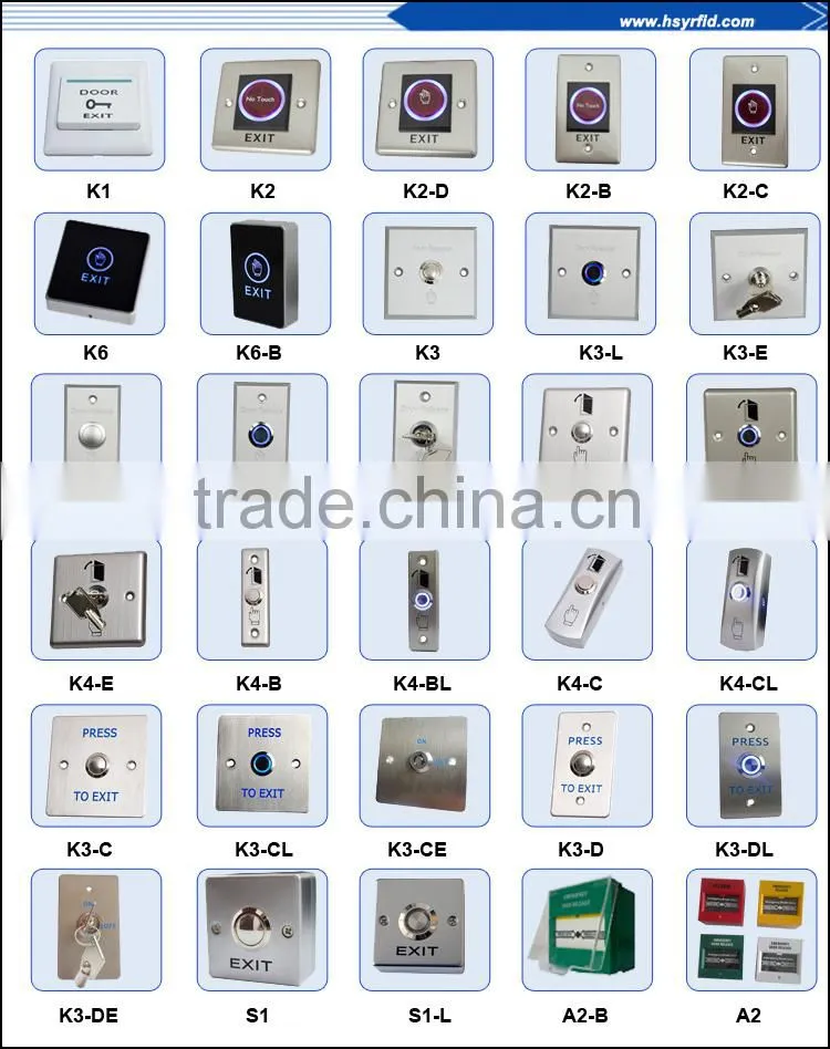 Touch panel security exit push button door switch with high quality