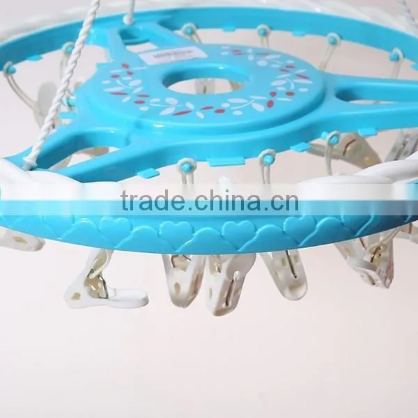 High Quality Round Shaped Plastic Drying Hanger 24 Pegs/set