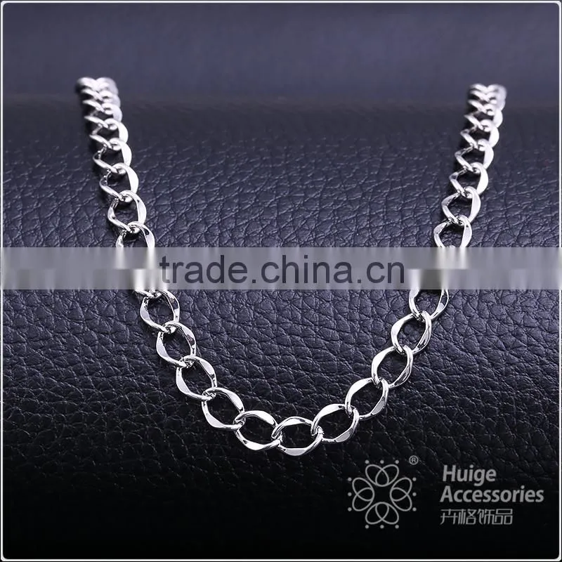 Hot Sales Wholesale Fashion Rhodium Plated Beautiful Curb Chain Of Necklace