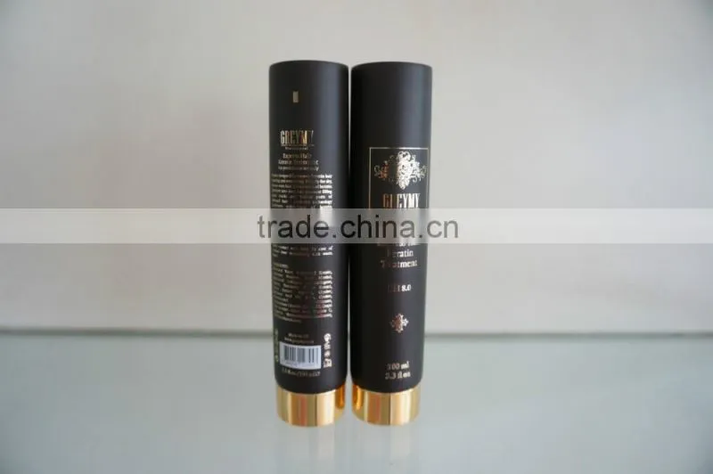 Dia 35mm hot stamping tube with bright gold screw cap for cosmetic packaging