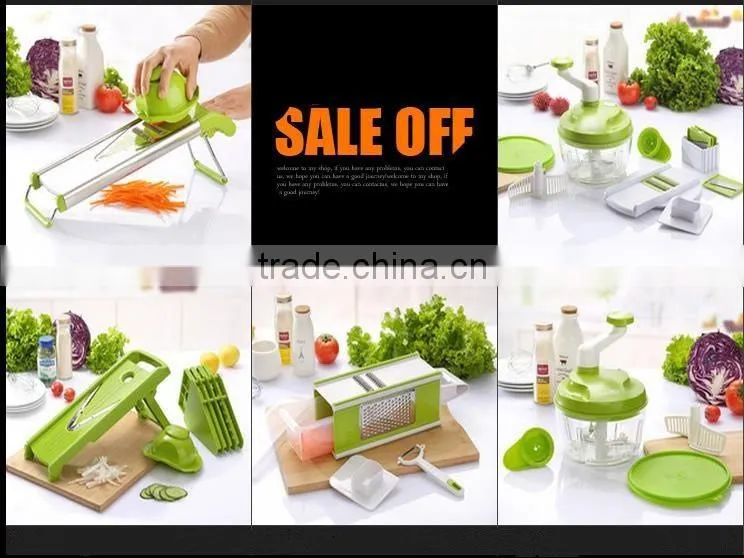 Multi-function plastic food manual vegetable chopper /salad maker /vegetable slicer set