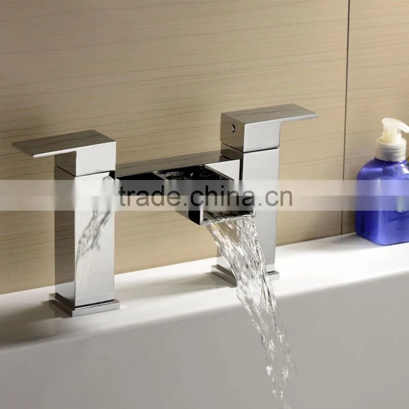 Waterfall Bathroom Basin Bathtub Faucet Freestanding Bath Filler Mixer Shower Mixer Taps