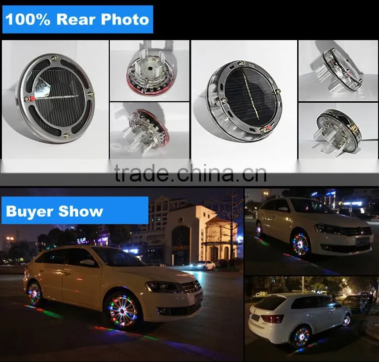 Newest design solar energy 16LEDs wheel light 4 colors car Solar wheel lights
