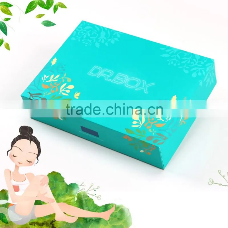 Laser silver logo pearl paper luxury packaging cosmetic box