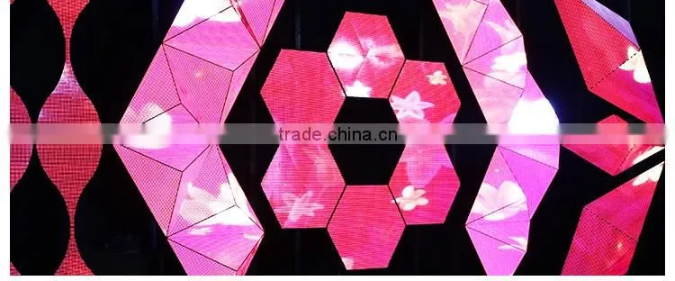 2016 new arrival!!!portable hexagon shape digital hd led display light for indoor wall decoration