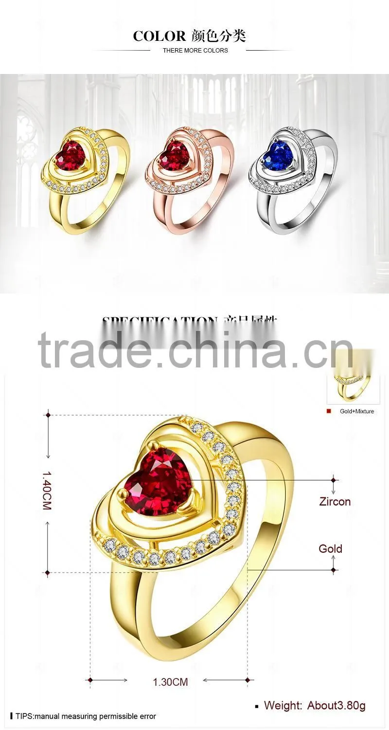 2016 Well-built Fashion Top-level Women Gold Gemstone Ring