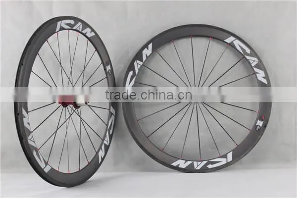 Carbon road bike clincher /tubular wheel set chinese road bike wheel set 50C