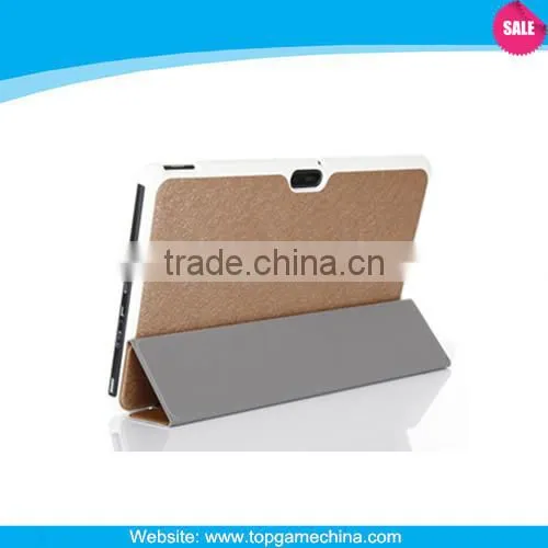 Slim 3 Folding +Silk Pattern Leather Back cover For Dell Venue 11 Pro 5130 Tablet Case