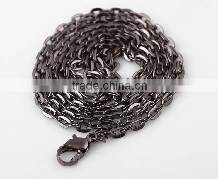 New products gun color necklace alloy necklace 60cm for making floating locket