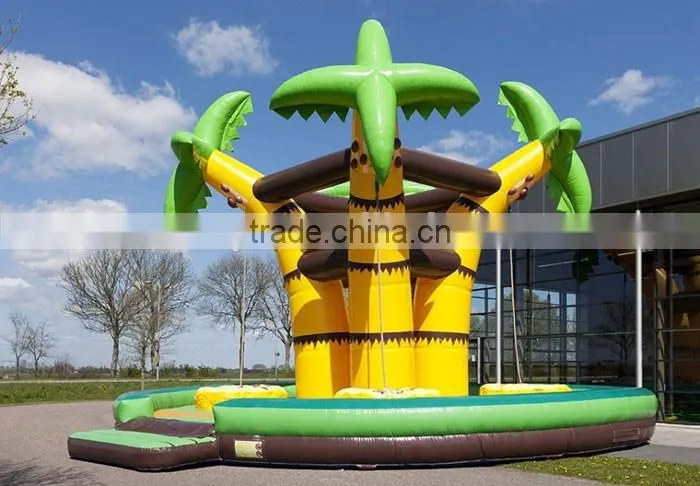 New design inflatable climbing wall,inflatable climb tower palm tree climbing for fun