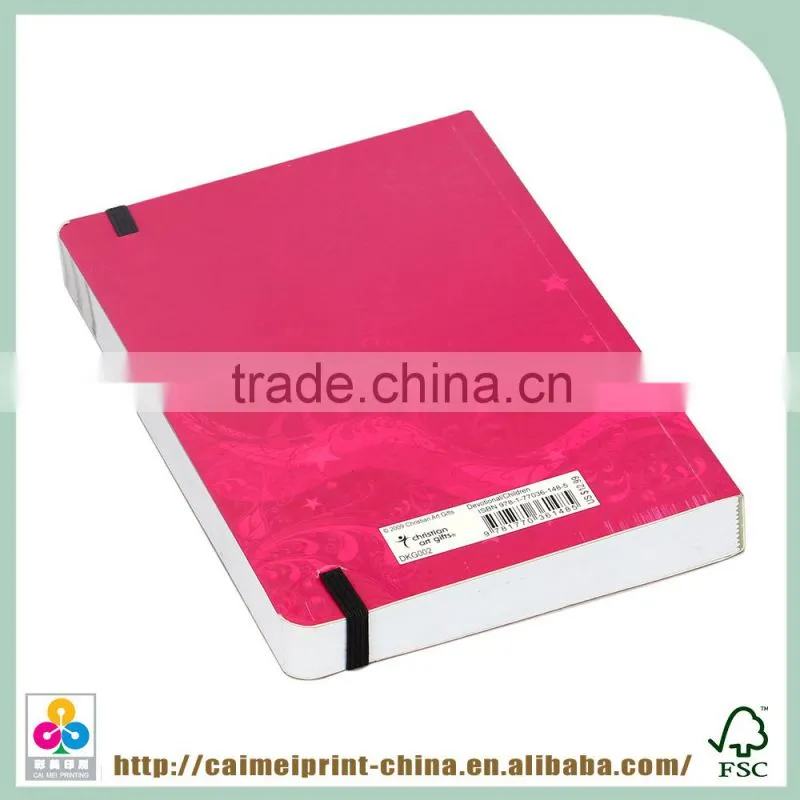 Caimei 2015 good quality paperback book printing with elastic band