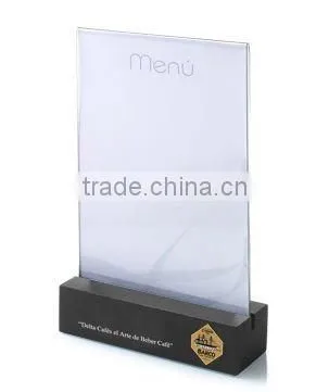 high quality custom made acrylic menu stands, menu holder, menu display stand