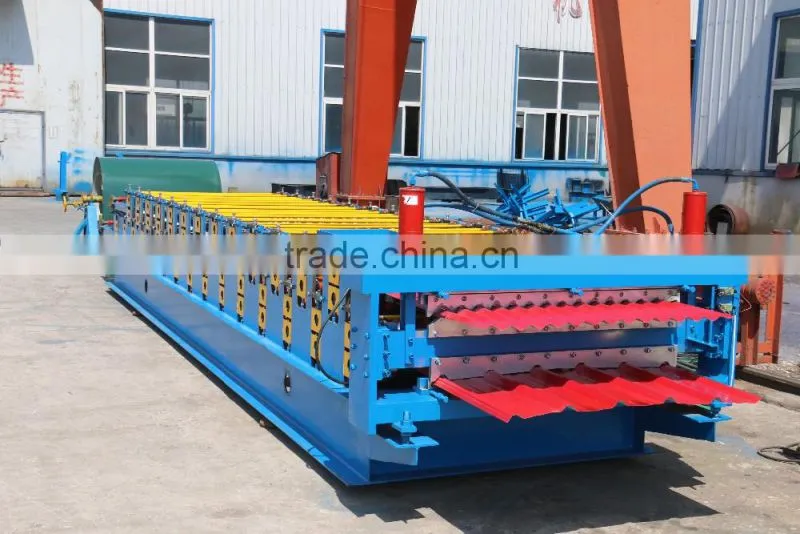 corrugated sheet metal roof making machine, Double Layer for Corrugated and Trapezoidal Roof Tile Machine