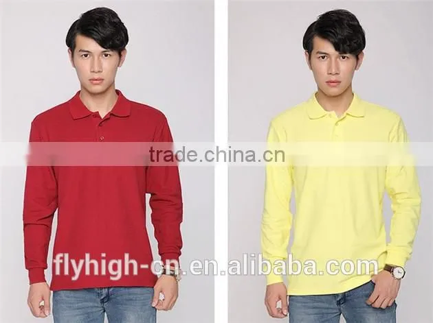 high quality custom logo long sleeve fashion unisex polo shirt
