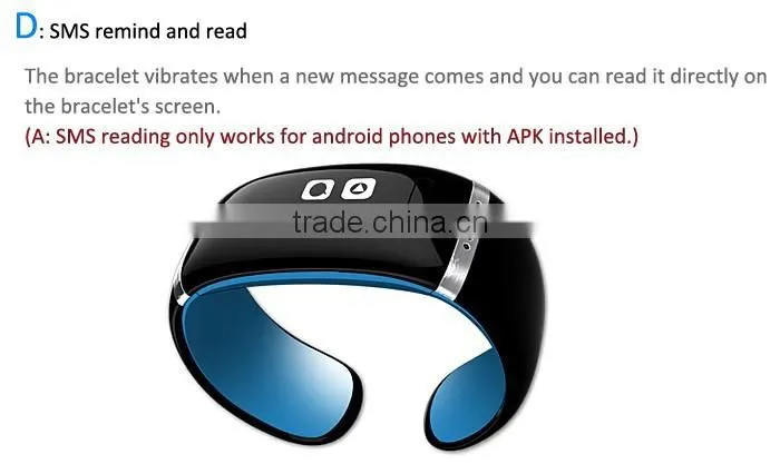2015 Hot Sale Smart Design OLED Bluetooth 4.0 Bracelet Watch with Call ID Display/Answer L12S