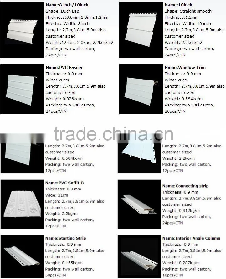 modern decorative exterior wall siding panels J channel