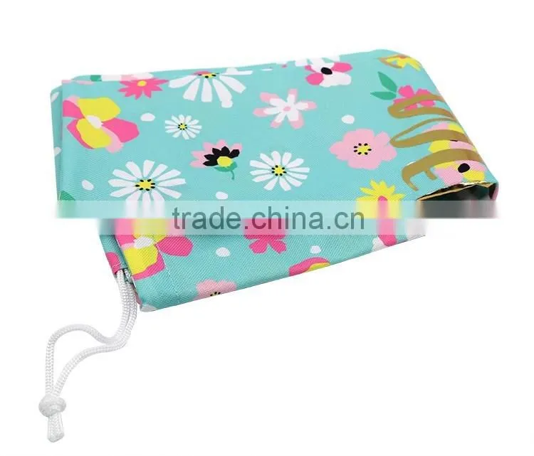 Customized printing polyester packaging travel drawstring bag travel bag set with 3 sizes
