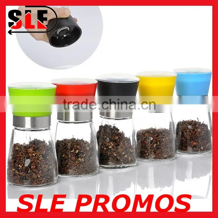 Hot Selling Custom Glass Pepper Mills,Manual High Quality Wholesale Pepper Grinder,Mini Clear Factory Salt Spice jar With Design