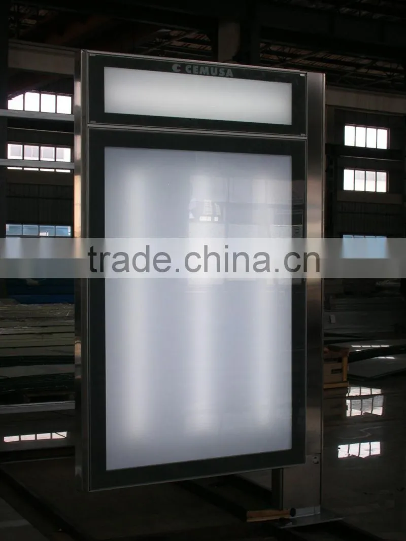 Aluminium bus shelter light box display