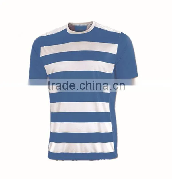 two colors striped practice soccer jersey with sublimation made