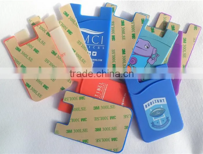 3M sticker adhesive personalized silicone key card holder wallet supplier