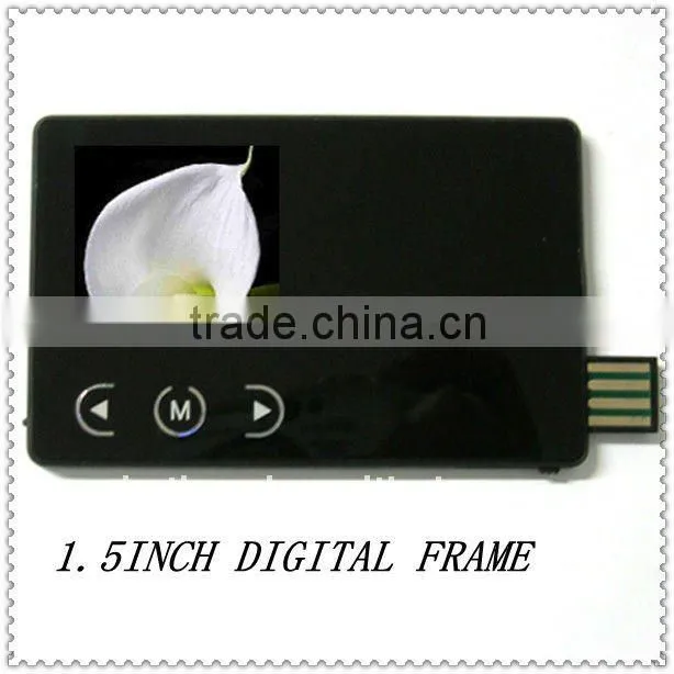1.5'' black/white credit card mini digital photo frame