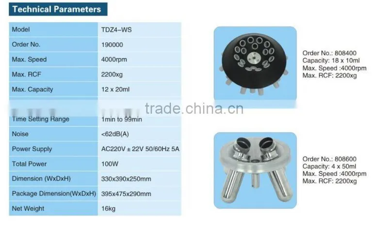 TDZ4-WS Table-top Low-speed Centrifuge