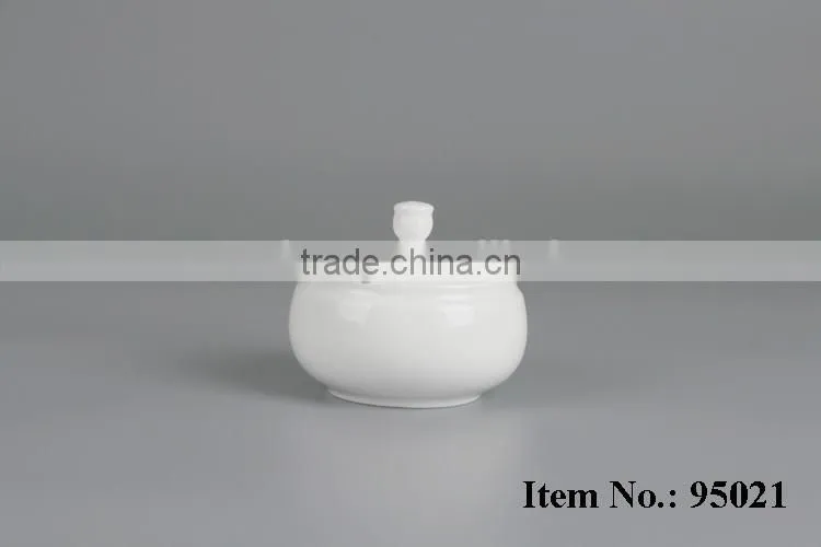 plain domestic ceramic chafing sugar pot
