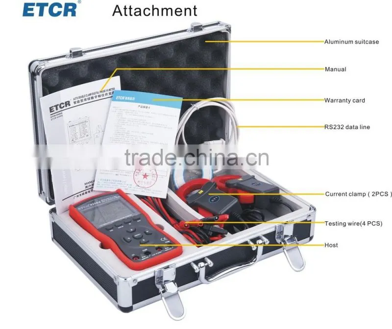 ISO CE ETCR4200A Intelligent Large Clamp Phase Volt-ampere Meter voltmeter lcd