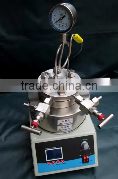 high pressure glass reactor (supreme quality, GG17 or GG3.3 glass ,321 SS material,PTFE sealing)