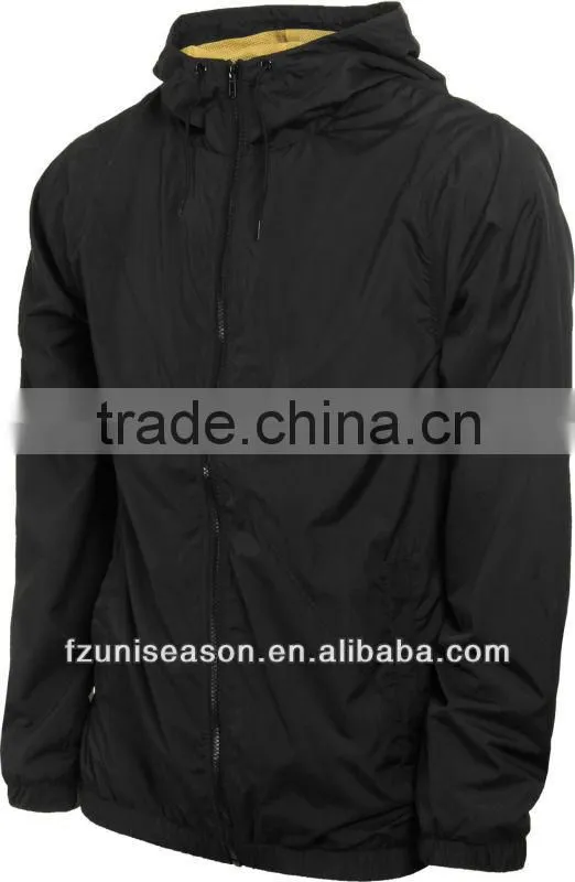 Waterproof foldable nylon windbreaker jacket men