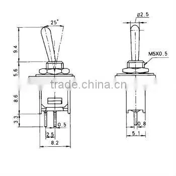 2 pin Sub mini Toggle Switch 3A 2-Way ON OFF