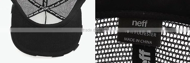 flat brim 5panel custom trucker hats with mesh